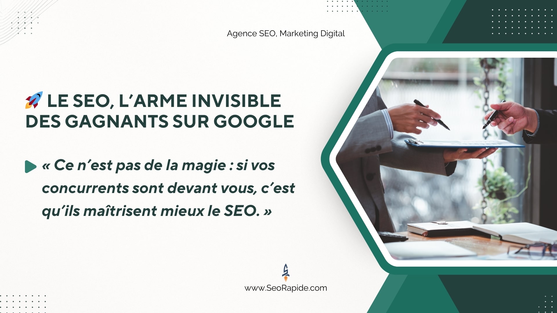 Les leaders sur Google ne doivent pas leur succès au hasard : ils utilisent le SEO comme un levier stratégique pour attirer plus de clients.