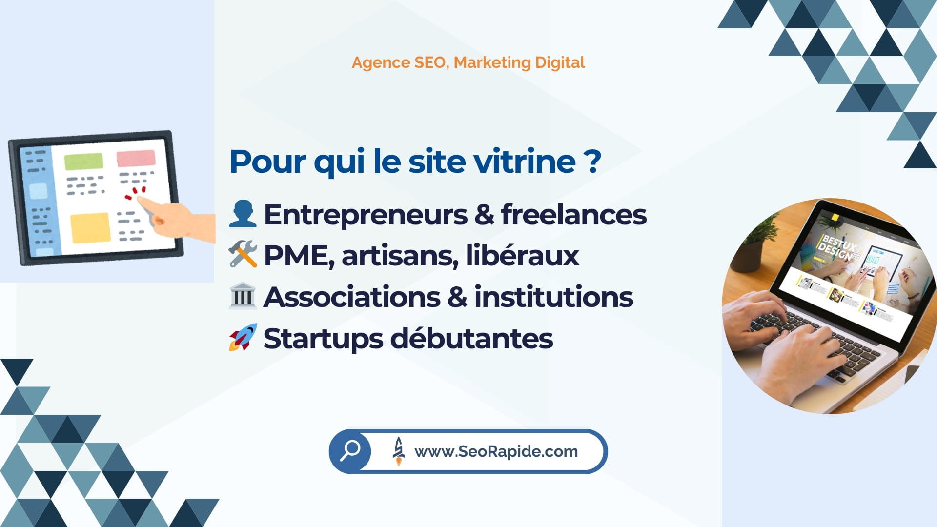 Types d’utilisateurs concernés par un site vitrine