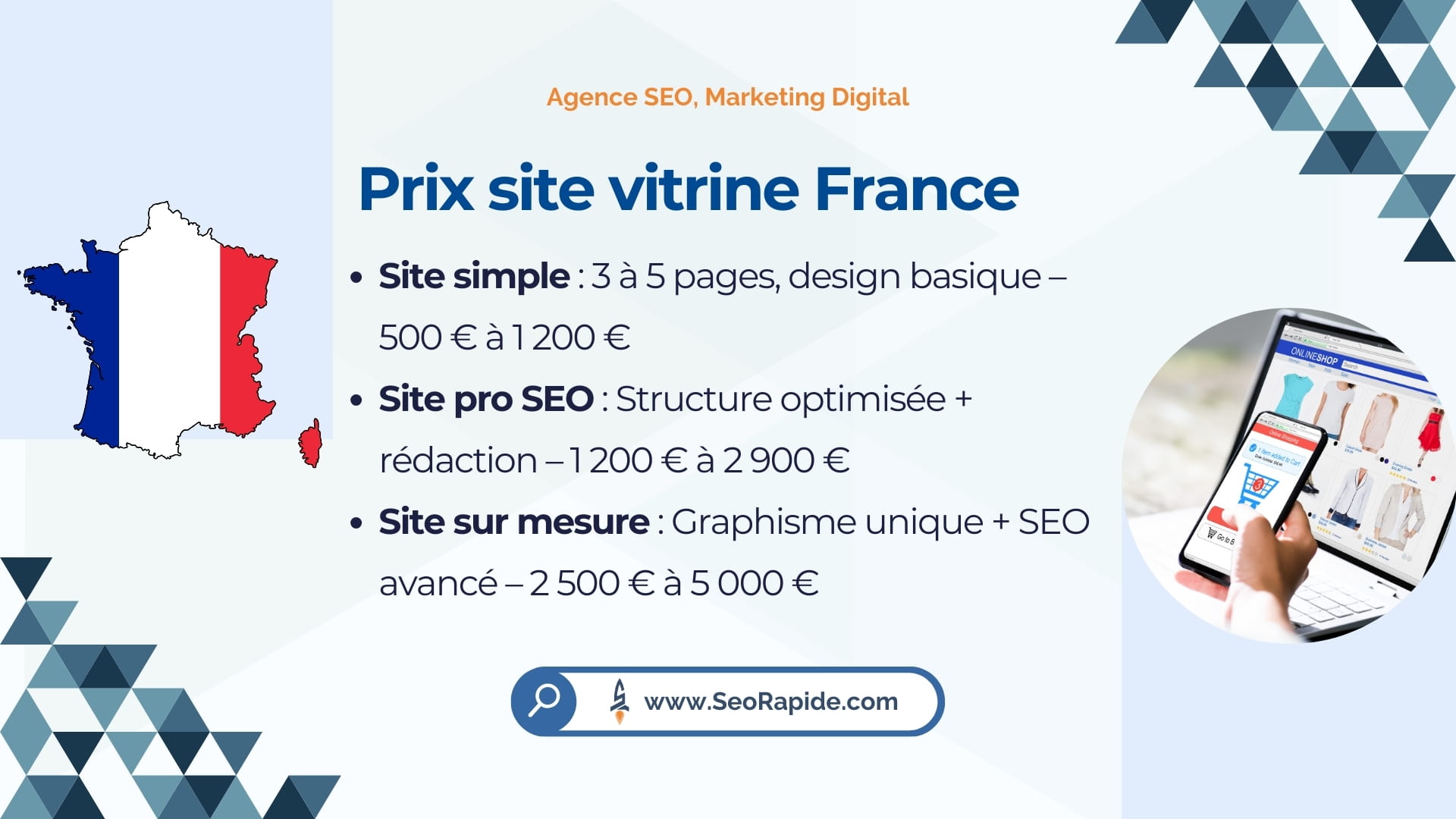Tarif site vitrine professionnel France
